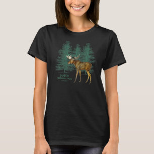 Camiseta Jasper National Park Alberta Canada Moose Trees So