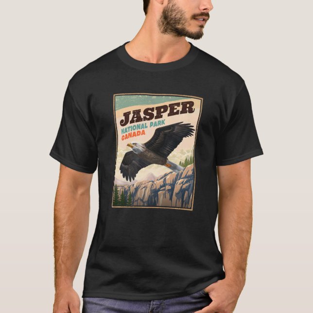 Camiseta Jasper National Park Eagle Vintage Look (Frente)