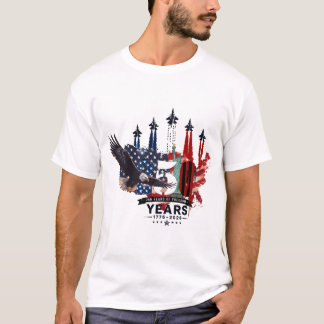 Camiseta Jato de Combate Águia Patriótica do 250º Aniversár