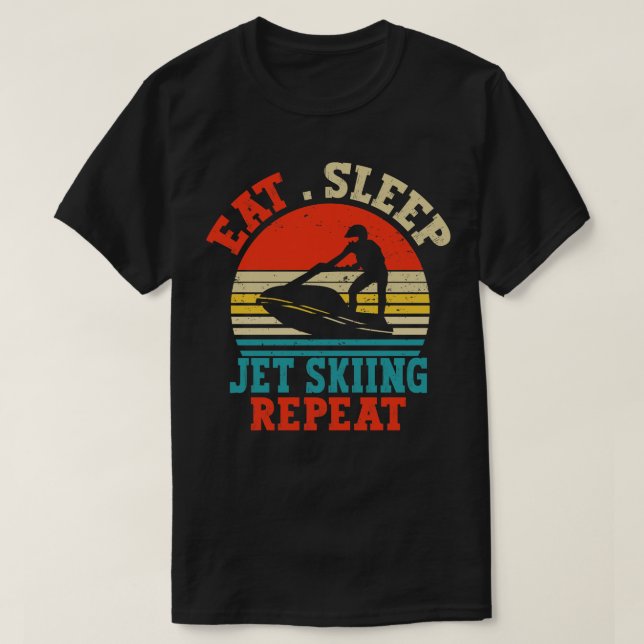 Camiseta jato esquiando vintage ideia retrô presente comer  (Frente do Design)