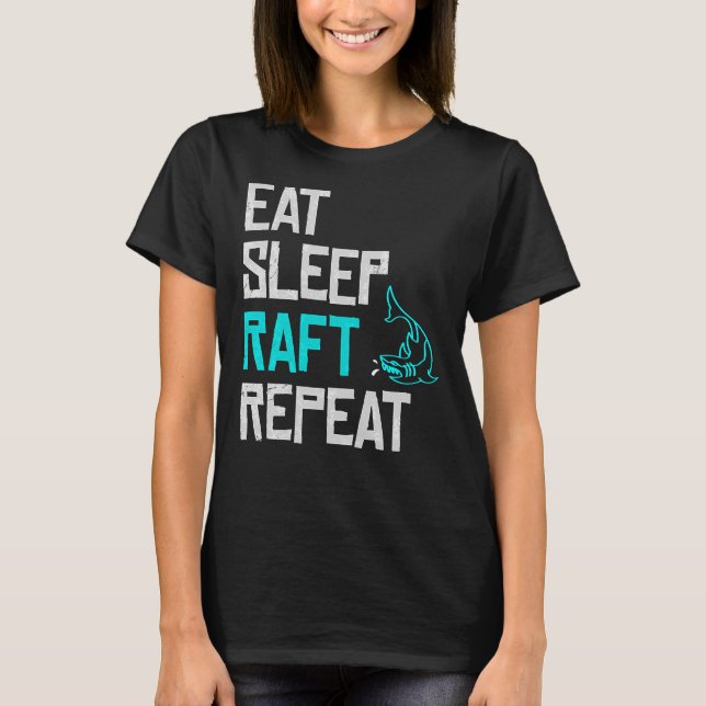 Camiseta Jato Raft Comer Sono Raft Repetir Ataque Funny Sha (Frente)