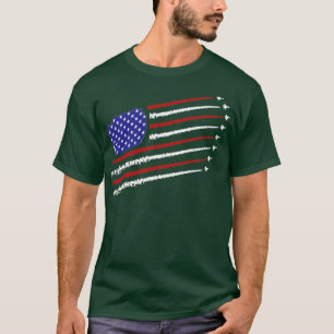 Camiseta Jatos de combate com bandeira americana 4 de julho