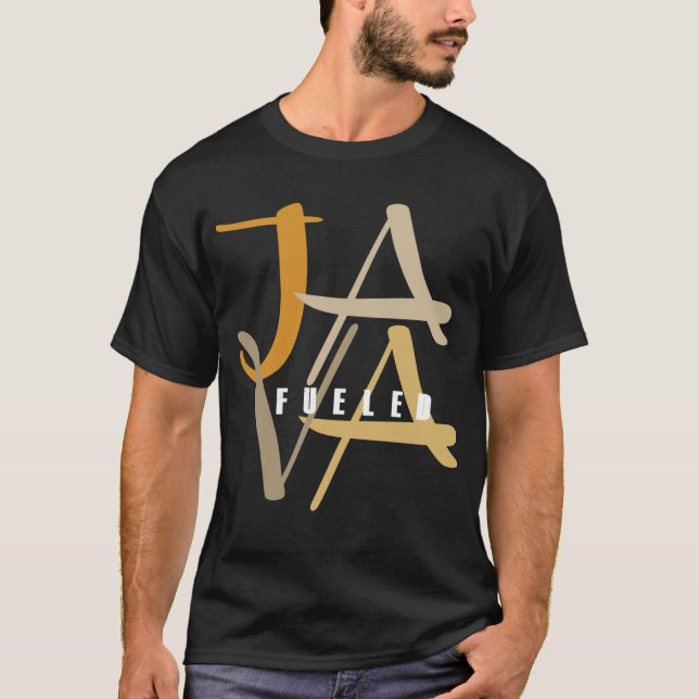 Camiseta Java abasteceu o t-shirt escuro básico (Frente)