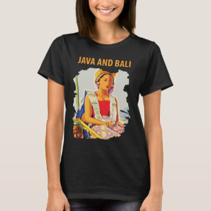 Camiseta Java Bali Indonésia Viagem Azul Tradicional