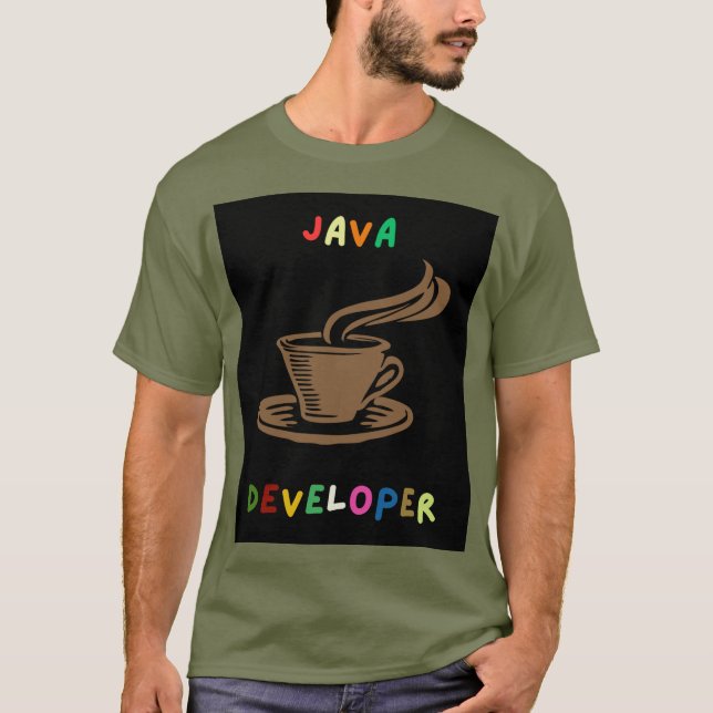 Camiseta Java Developer Men T-Shirt Black (Frente)
