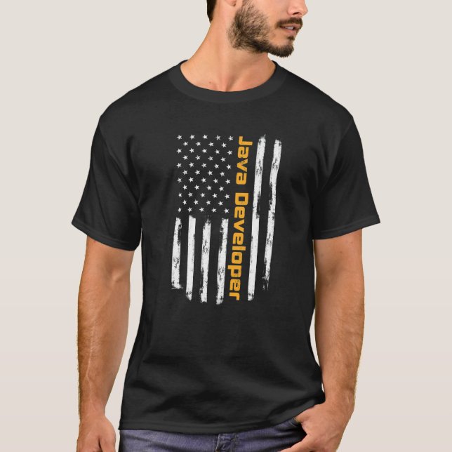 Camiseta Java Developer Proud Positive Carrer Vintage Ameri (Frente)