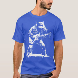 Camiseta javali tocando violão