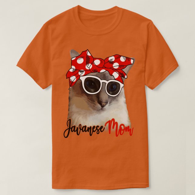 Camiseta Javanese Cat Shirt Javanês Cat Mãe Bandana (Frente do Design)