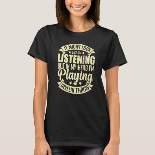 Camiseta Javelin Jogando Via E Trava Lança De Campo
