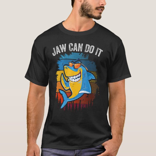 Camiseta Jaw Can Do It   Shark  Beach Family Vacation (Frente)