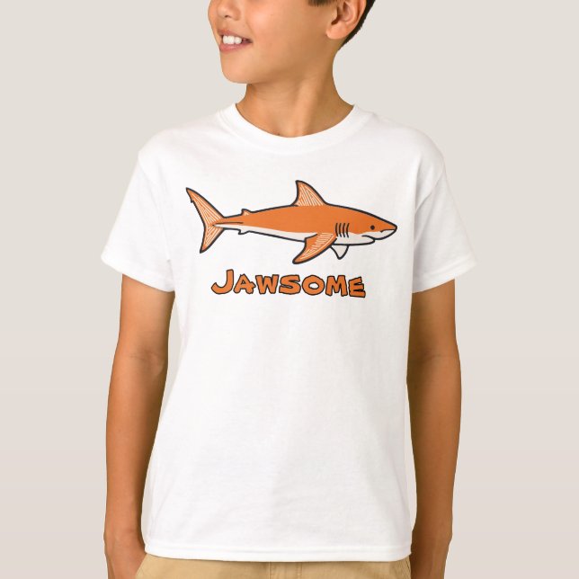 Camiseta Jawsome orange Shark Kids T-Shirt (Frente)