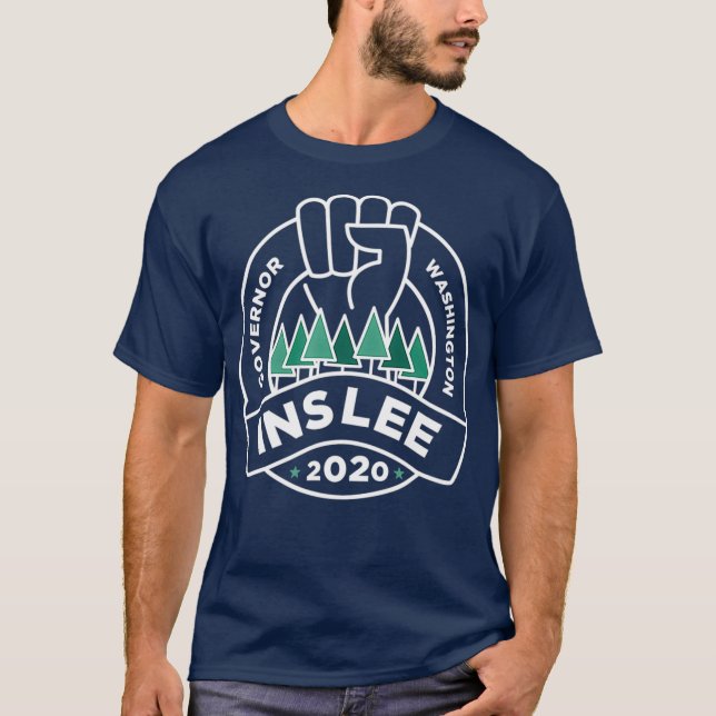 Camiseta Jay Inslee para o Governador de Washington 2020 (Frente)