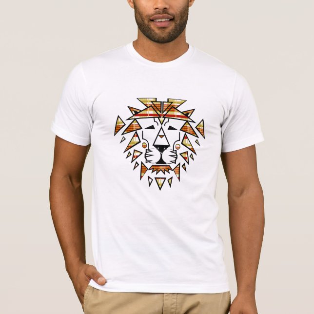 Camiseta Jay Niani - leão Shredded - xadrez da queda - (Frente)