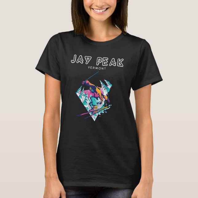 Camiseta Jay Peak Vermont Retro Skier (Frente)