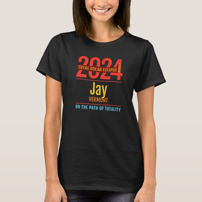Camiseta Jay Vermont VT Total Solar Eclipse 2024  4  Premiu (Frente)
