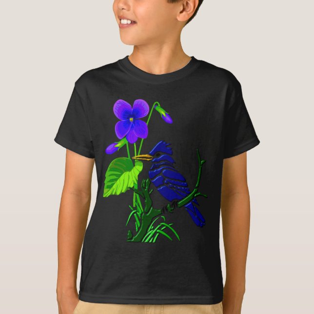 Camiseta Jay violeta e azul (Frente)