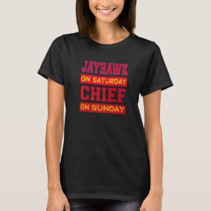 Camiseta Jayhawk No Sábado Chefe No Domingo Fãs Do Esporte
