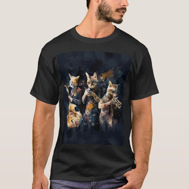 Camiseta Jaz Cat Grunge T-Shirt (Frente)