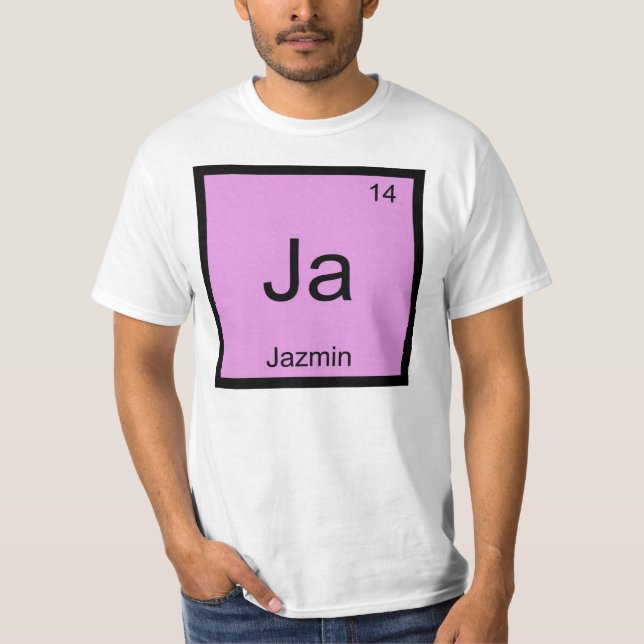 Camiseta Jazmin Nome Química Elemento Mesa Periódica (Frente)