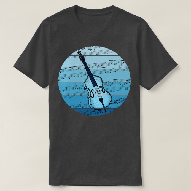Camiseta Jazz Bhelp Music Notation Double Bass Professora M (Frente do Design)