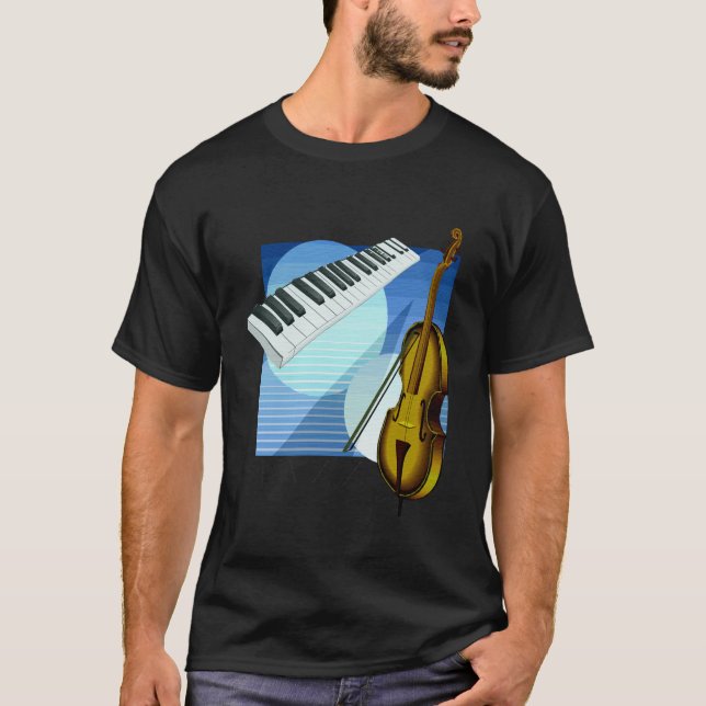 Camiseta Jazz do t-shirt do design do tema da música (Frente)