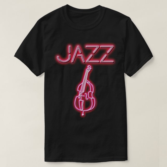Camiseta Jazz Double Bass Neon Design 1 (Frente do Design)