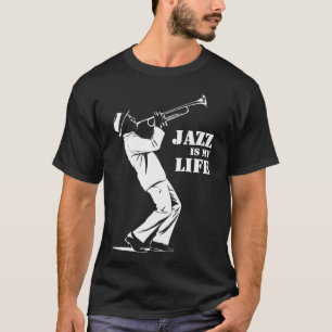 Camiseta Jazz É Minha Vida Músico de Trompete Fã de Soul