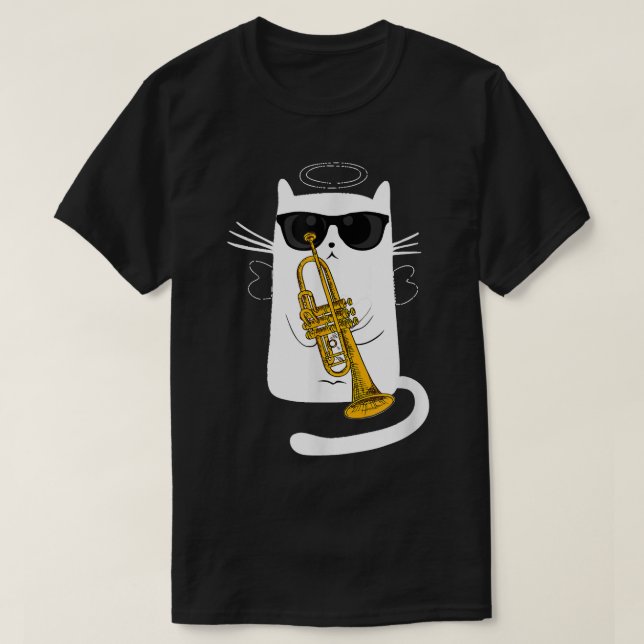 Camiseta Jazz Funk & Soul Legal Gato Bravo Brincando Trompe (Frente do Design)