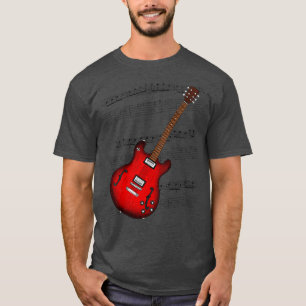Camiseta Jazz Guitar Music Score Electric Guitarist Musicia