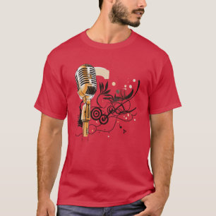 Camiseta Jazz monocromático: fundo de esboço minimalista