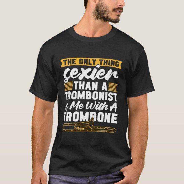 Camiseta Jazz Music Big Banda Musical Jazz Trombone (Frente)