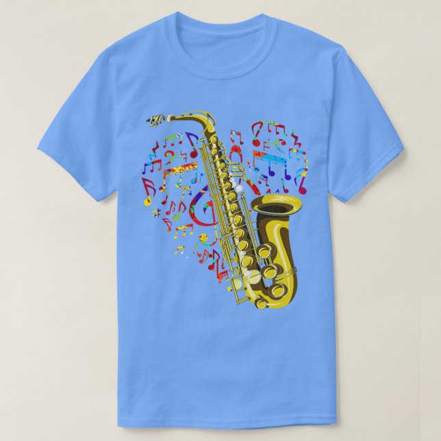 Camiseta Jazz Music Love Saxophonist Musical Instrumento Mu (Frente do Design)