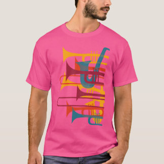 Camiseta Jazz Music Player Trumpet Retro Vintage Shirt 70