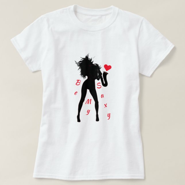 Camiseta Jazz Music Saxophone Player Mulher Engraçada T-Shi (Frente do Design)
