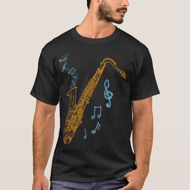 Camiseta Jazz Musical do Jogador Saxofone (Frente)
