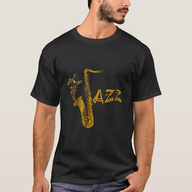 Camiseta Jazz Musical Instrut Musician Saxophone (Frente)
