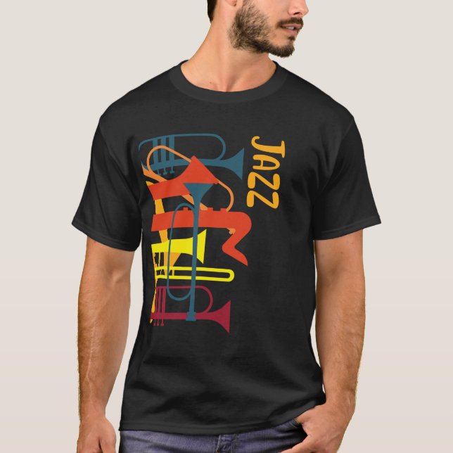 Camiseta Jazz Musical Trumpet Music Lover (Frente)