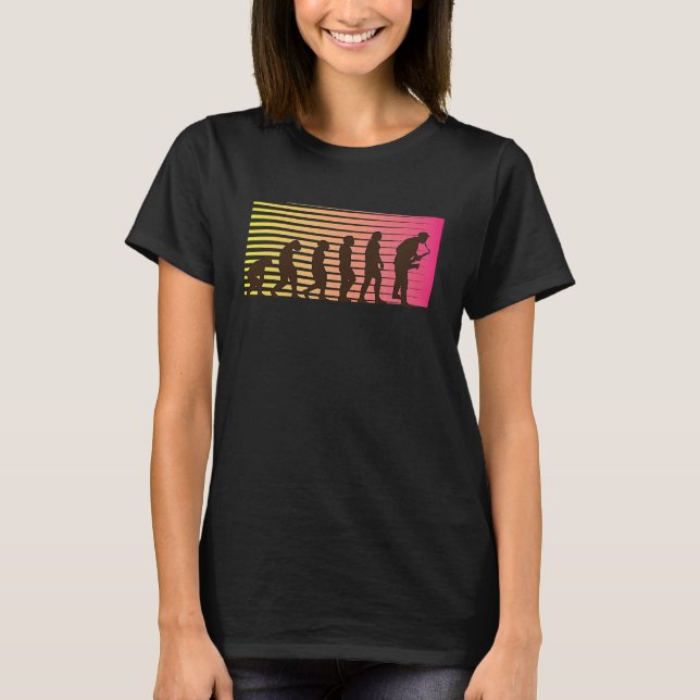 Camiseta Jazz Musician  Retro Evolution I Cool Saxophone (Frente)