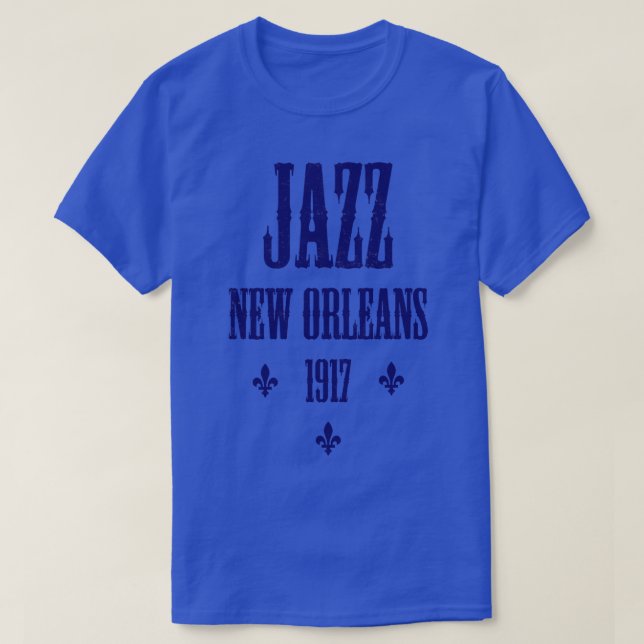 Camiseta JAZZ NEW ORLEANS BLUE TSirt (Frente do Design)