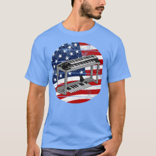 Camiseta Jazz Organ EUA Bandeira Organista Músico 4 de julh