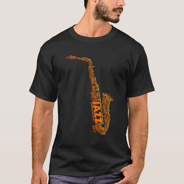 Camiseta Jazz Palavra De Saxofone (Frente)