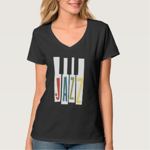Camiseta Jazz Piano Keys Vintage Jazz Músico
