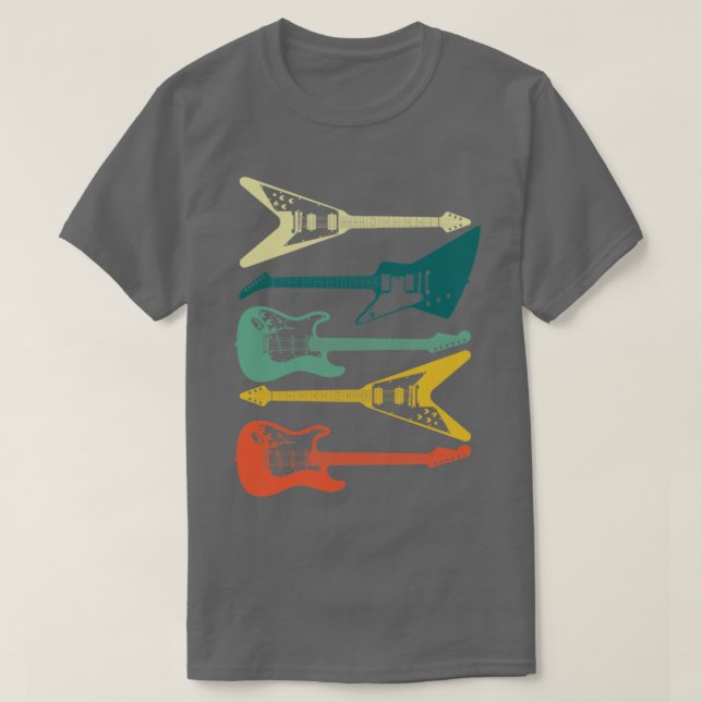 Camiseta Jazz Retro Guitar Pick Vintage (Frente do Design)