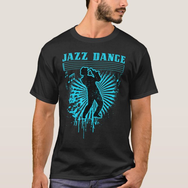 Camiseta Jazz Saxofone Player Blue Sheet Music Notes (Frente)