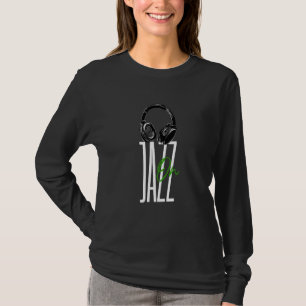 Camiseta Jazz Sobre Fones de ouvido Legal De Forma Musical