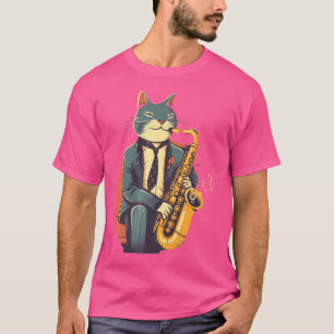 Camiseta Jazz Sobre O Jogador De Trompete Saxofone Retro Ja