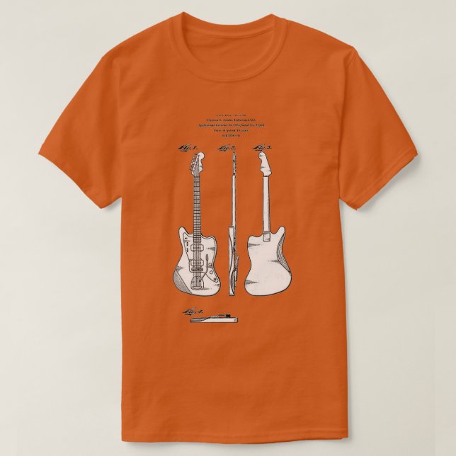 Camiseta Jazzmaster Guitar Patent  (Frente do Design)