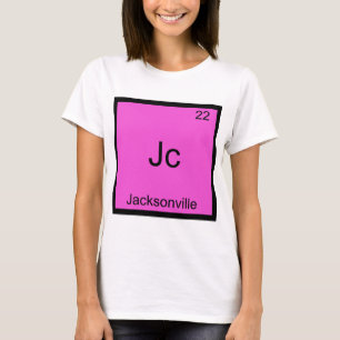 Camiseta Jc - Jacksonville Cidade Símbolo de Elemento Quími