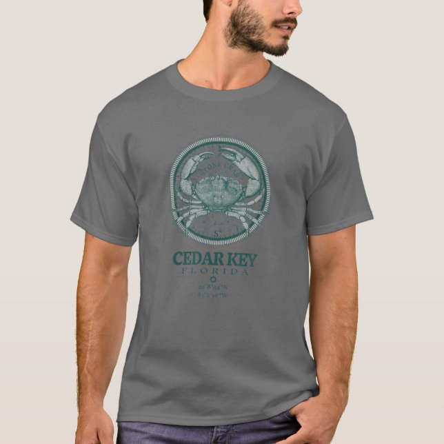 Camiseta Jcombs: Cedar Key, FL, Stone Crab On Wind Rose (Frente)