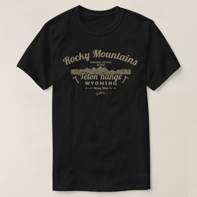 Camiseta JCombs Grand Teton, Teton Range, Montanhas Rochosa (Frente do Design)